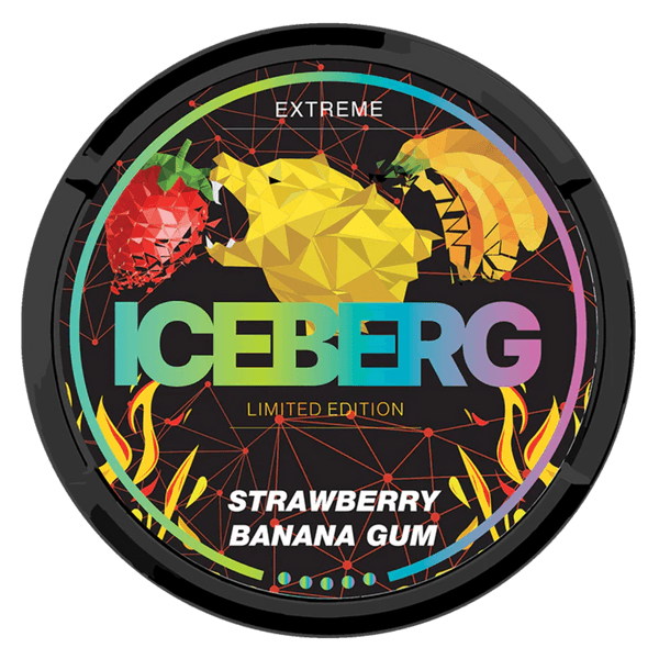 ICEBERG Strawberry Banana Gum Extreme nikotino maišeliai